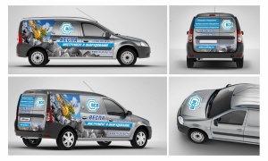 Брендирование автомобиля компании "Веспа"